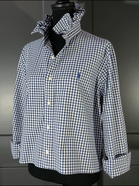Ralph Lauren Tops - Upcycled Women's Ralph Lauren Ruffled Collar Shirt
